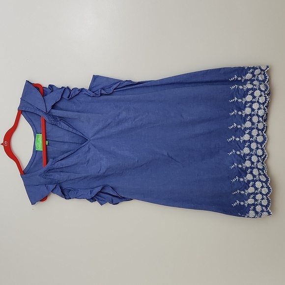 Pappagallo 100% cotton blue sleeveless dress size 16 - Picture 4 of 13